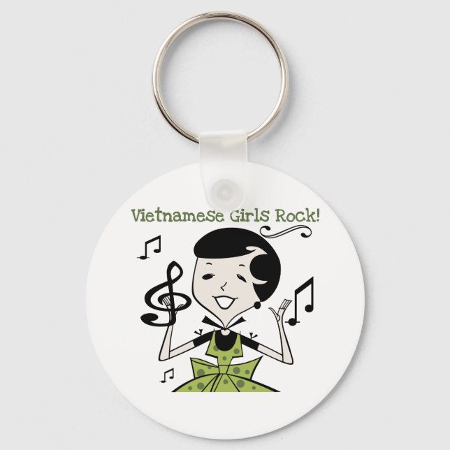 Vietnamese Girls Rock Keychain (Front)