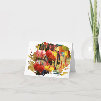Vietnamese Lantern Folded Notecard