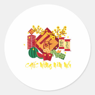 Vietnamese Lunar New Year 2026 Tet Viet Chuc Mung  Classic Round Sticker