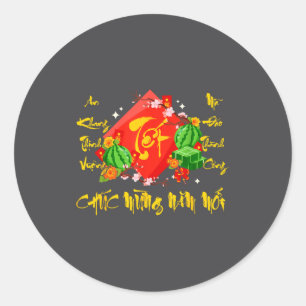 Vietnamese Lunar New Year 2026 Tet Viet Chuc Mung  Classic Round Sticker