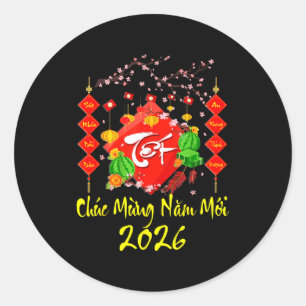 Vietnamese Lunar New Year 2026 Tet Viet Chuc Mung  Classic Round Sticker