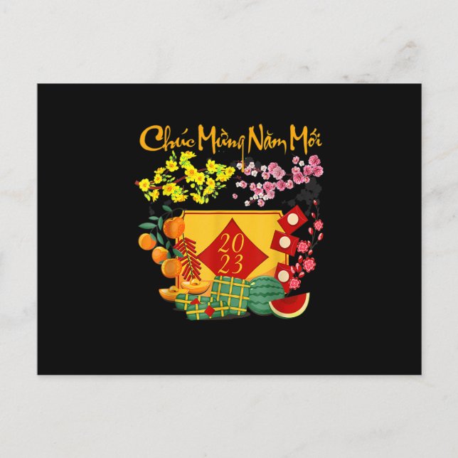 Vietnamese Lunar New Year - Tet 2023 Decoration Li Holiday Postcard (Front)