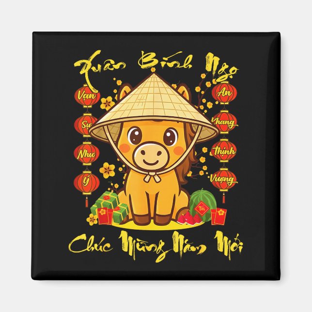 Vietnamese Lunar New Year - Tet 2026 Year Of The H Magnet (Front)