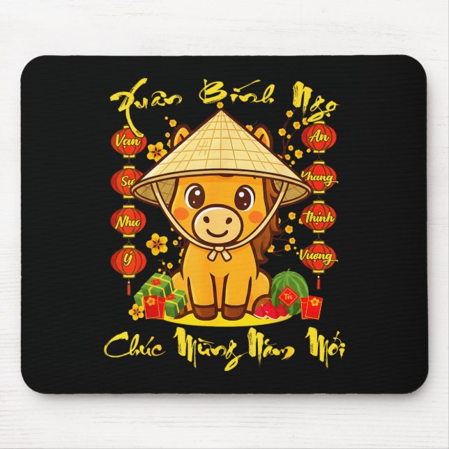 Vietnamese Lunar New Year - Tet 2026 Year Of The H Mouse Pad (Front)