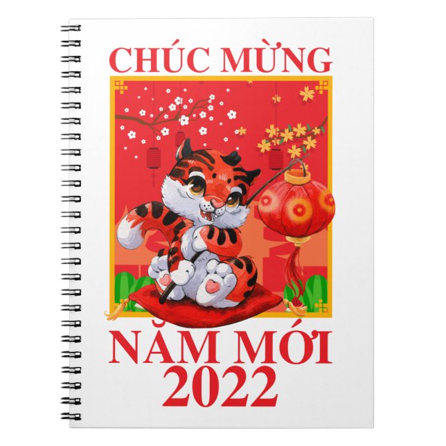 Vietnamese Lunar New Year Tet Viet Tiger Nam Moi Notebook (Front)