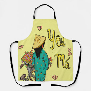 Vietnamese Mom Illustration Mothers Day Gift Apron