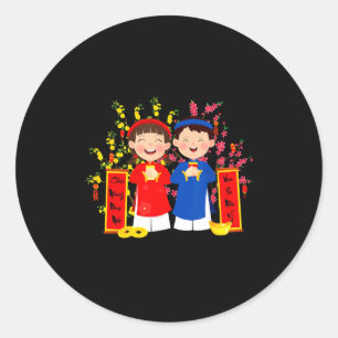 Vietnamese New Year Decoration Chuc Mung Nam Moi T Classic Round Sticker