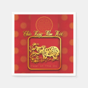 Vietnamese New Year OX paper-cut PN Napkin