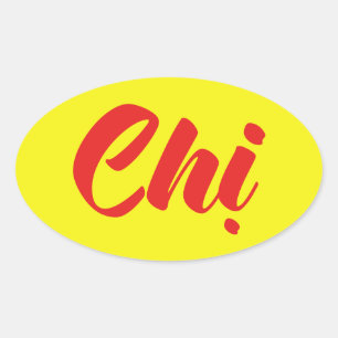 Vietnamese Sister - Chị ~ Tiếng Việt Language Oval Sticker