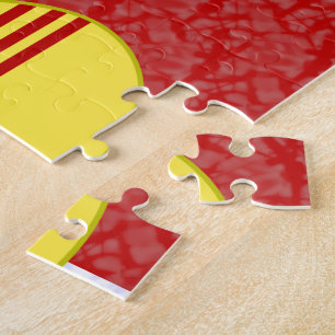 Vietnamese South Angel Black Hair Dressed in Flag Jigsaw Puzzle