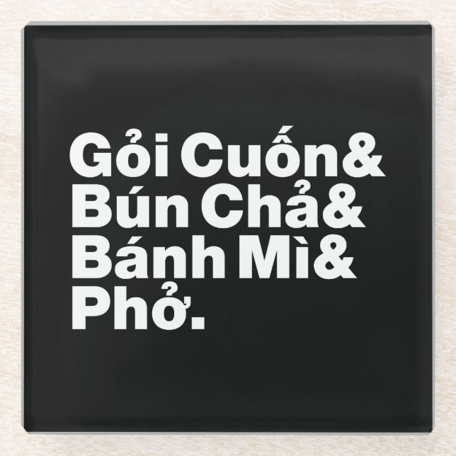 Vietnamese Street Food Glass Coaster (Front)