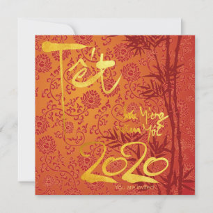Vietnamese Têt 2020 in gold decorated Party SFC Save The Date