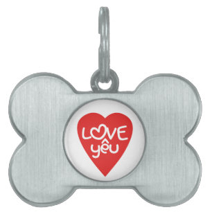 Vietnamese Valentine ♥ Love Yêu ♥ Asian Wordplay Pet Name Tag