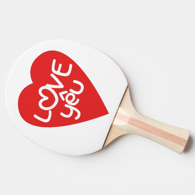 Vietnamese Valentine ♥ Love Yêu ♥ Asian Wordplay Ping Pong Paddle (Side)