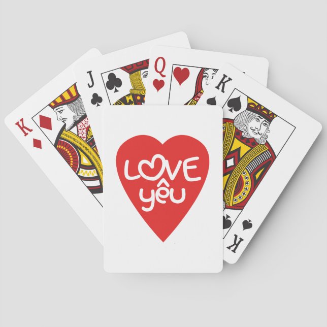 Vietnamese Valentine ♥ Love Yêu ♥ Asian Wordplay Playing Cards (Back)