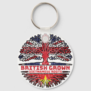 Vietnamese Vietnam Uk United Kingdom British Tree Keychain