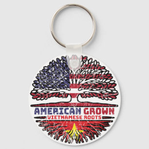Vietnamese Vietnam US American USA United States Keychain