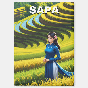 Vietnamese Woman in Sapa Travel Magnet