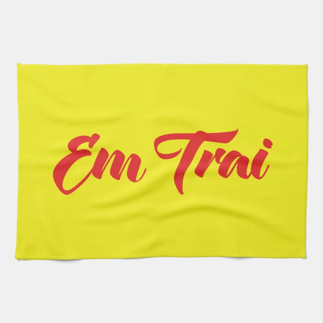 Vietnamese (Young) Brother - Em Trai ~ Tiếng Việt Kitchen Towel (Horizontal)