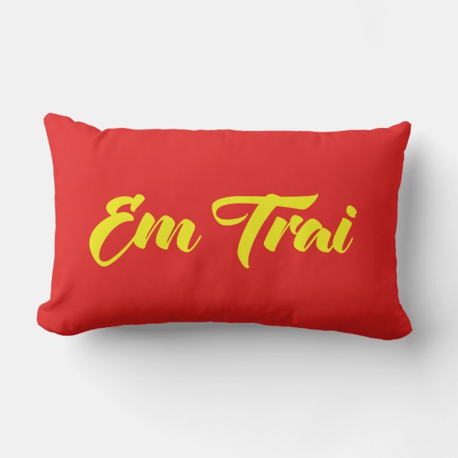 Vietnamese (Young) Brother - Em Trai ~ Tiếng Việt Lumbar Pillow (Front)