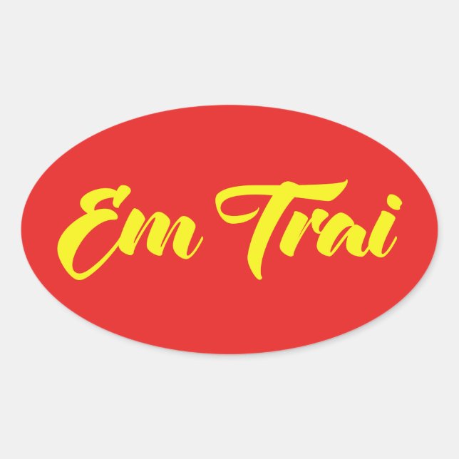 Vietnamese (Young) Brother - Em Trai ~ Tiếng Việt Oval Sticker (Front)