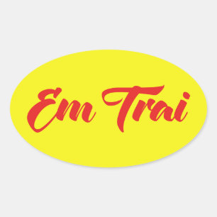 Vietnamese (Young) Brother - Em Trai ~ Tiếng Việt Oval Sticker