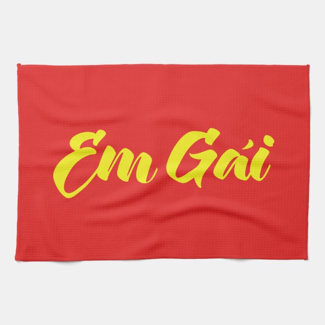 Vietnamese (Young) Sister - Em Gái ~ Tiếng Việt Kitchen Towel (Horizontal)