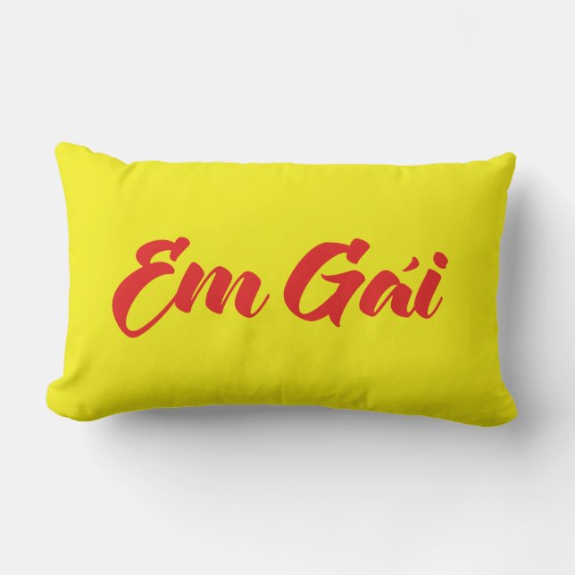 Vietnamese (Young) Sister - Em Gái ~ Tiếng Việt Lumbar Pillow (Front)