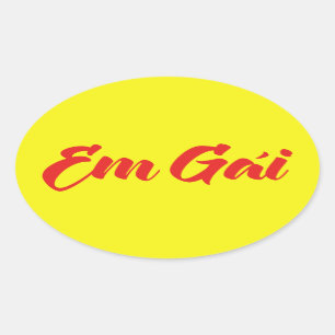 Vietnamese (Young) Sister - Em Gái ~ Tiếng Việt Oval Sticker