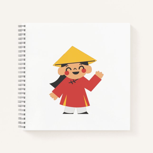 Vietnamien dans le Carnet Spiral Áo Dài - "Xin Chà (Devant)