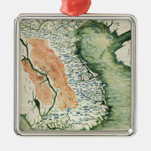 VietnamPanoramic MapVietnam Metal Ornament
