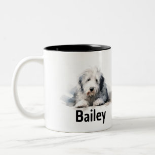 Vieux anglais Sheepdog Watercolor Mug