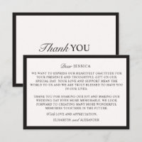 Vieux argent, Carte de remerciements Mariage blanc