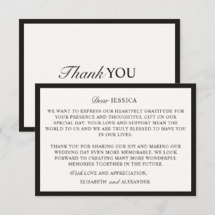 Vieux argent, Carte de remerciements Mariage blanc