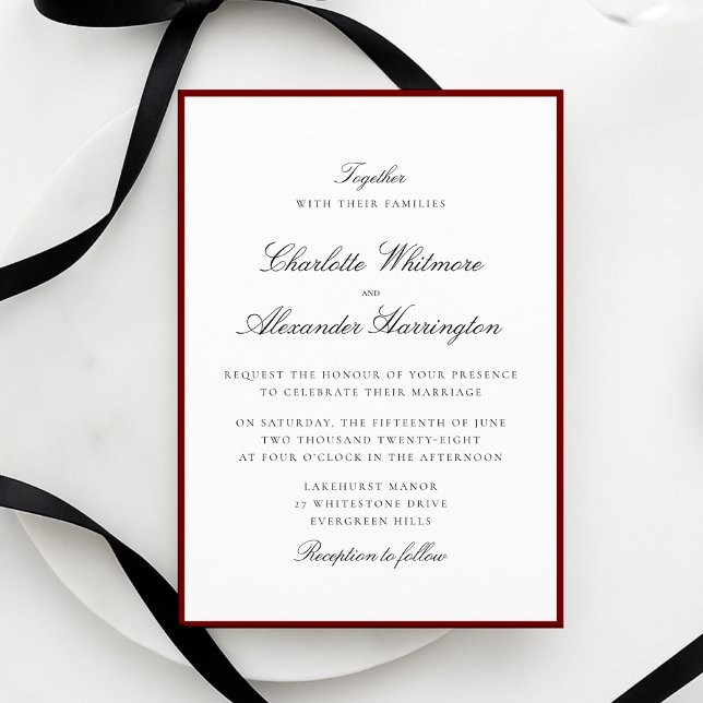 Vieux argent esthétique Faire-part de mariage fron (Créateur téléchargé)