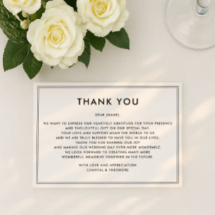 Vieux argent Luxe Tranquille carte de remercie