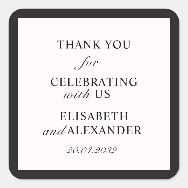 Vieux argent, Sticker Merci mariage (Devant)