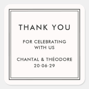 Vieux argent   Sticker Merci mariage de luxe calme