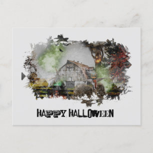 *~* VIEUX BARN ÉFFRAYANT GHOST HALLOWEEN Carte pos