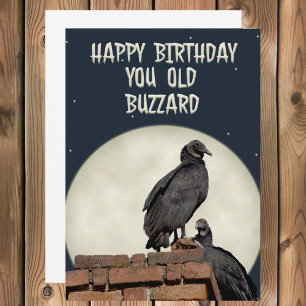 Vieux Buzzard Bonne Carte de voeux d'anniversaire