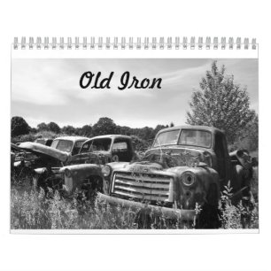 Vieux Calendrier des voitures classiques en fer