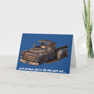 Vieux camionneur classique, carte de voeux avec
