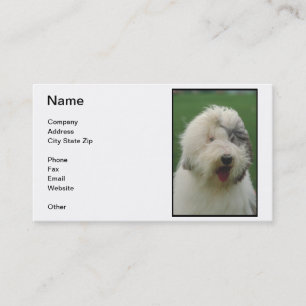 Vieux carte de visite anglais de chien de berger