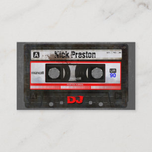 Vieux carte de visite du DJ de cassette