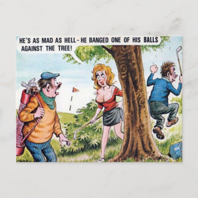 Vieux Carte Postale - Comic - Golf (Devant)