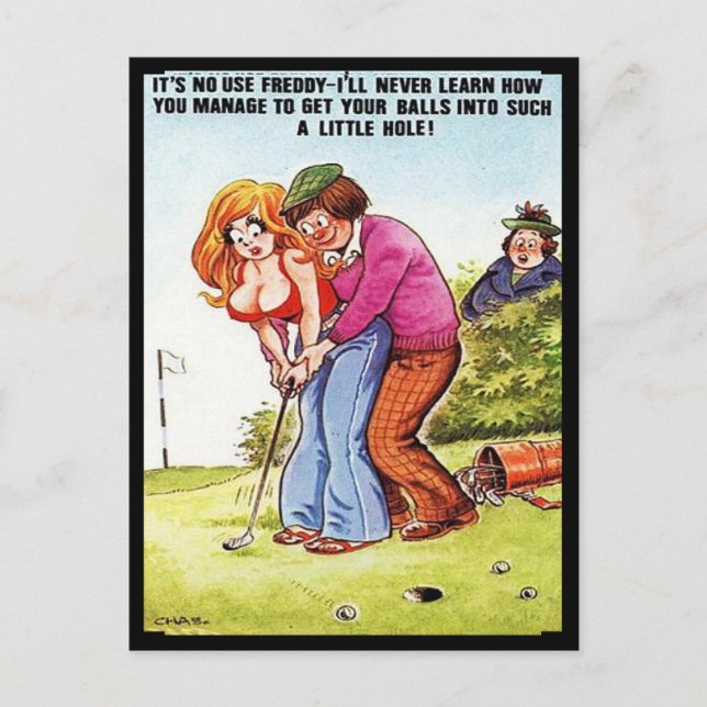 Vieux Carte Postale - Comic - Golf (Devant)