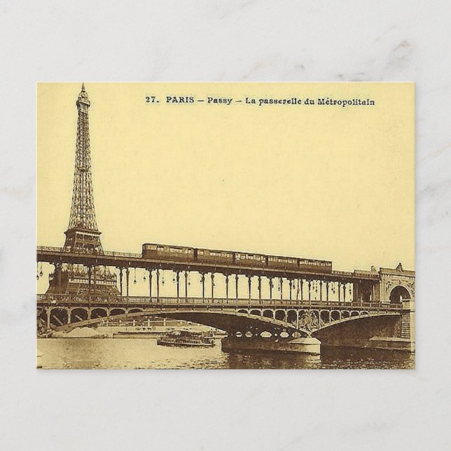 Vieux Carte Postale - Paris, Passy - Tour Eiffel (Devant)