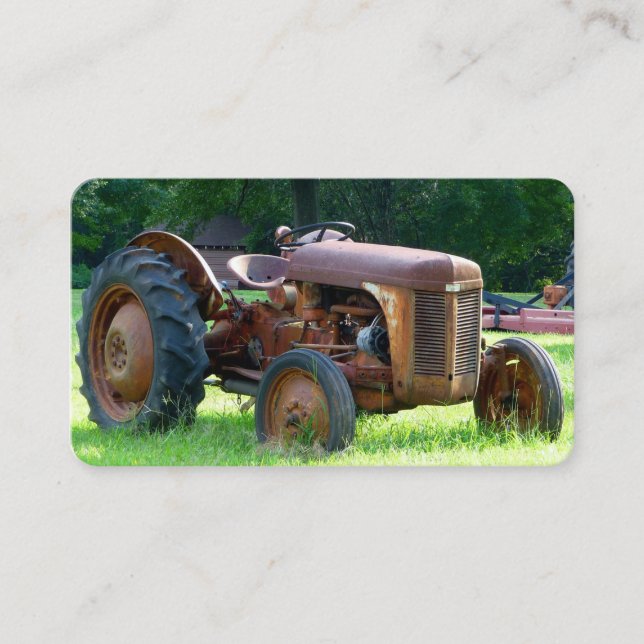 Vieux Cartes de visite de tracteurs rustiques (Devant)