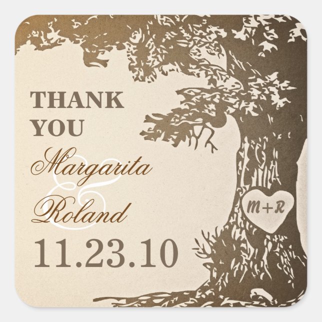 vieux chêne merci stickers mariage (Devant)