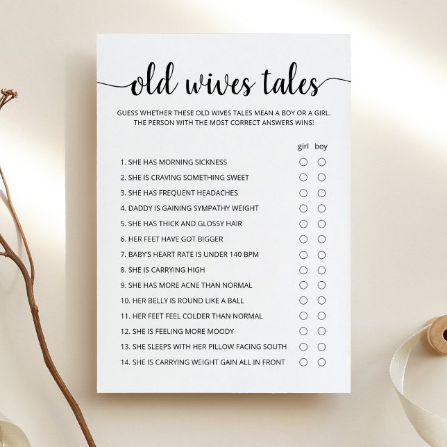 Vieux contes Vieux Jeu Baby shower carte (Créateur téléchargé)